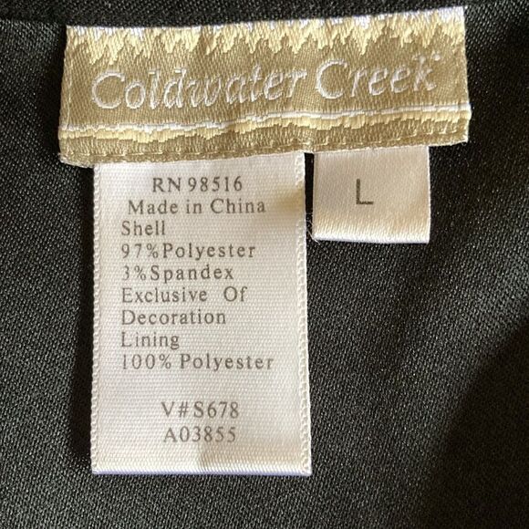 Coldwater Creek Open Front Paisley Embroidered Lined Jacket Size L - Picture 8 of 9